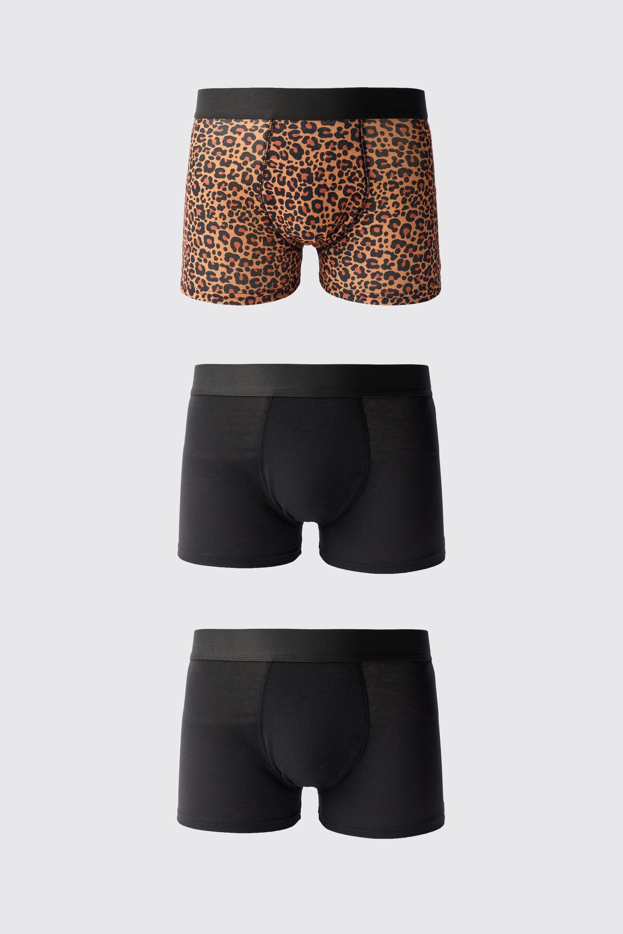 3 Pack Leopard Printed Boxers | boohooMAN USA Product Image