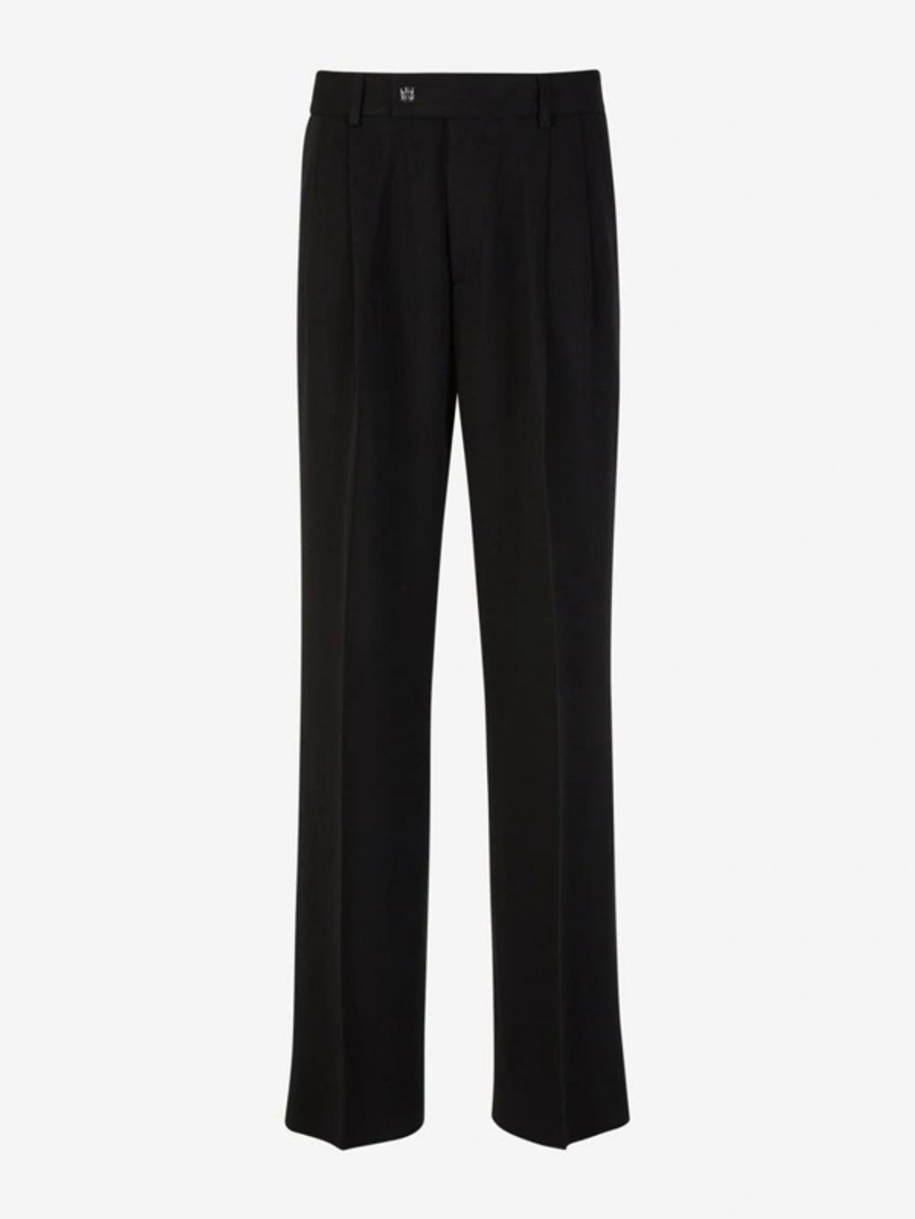 Straight-leg Pleated Trousers In Black Product Image