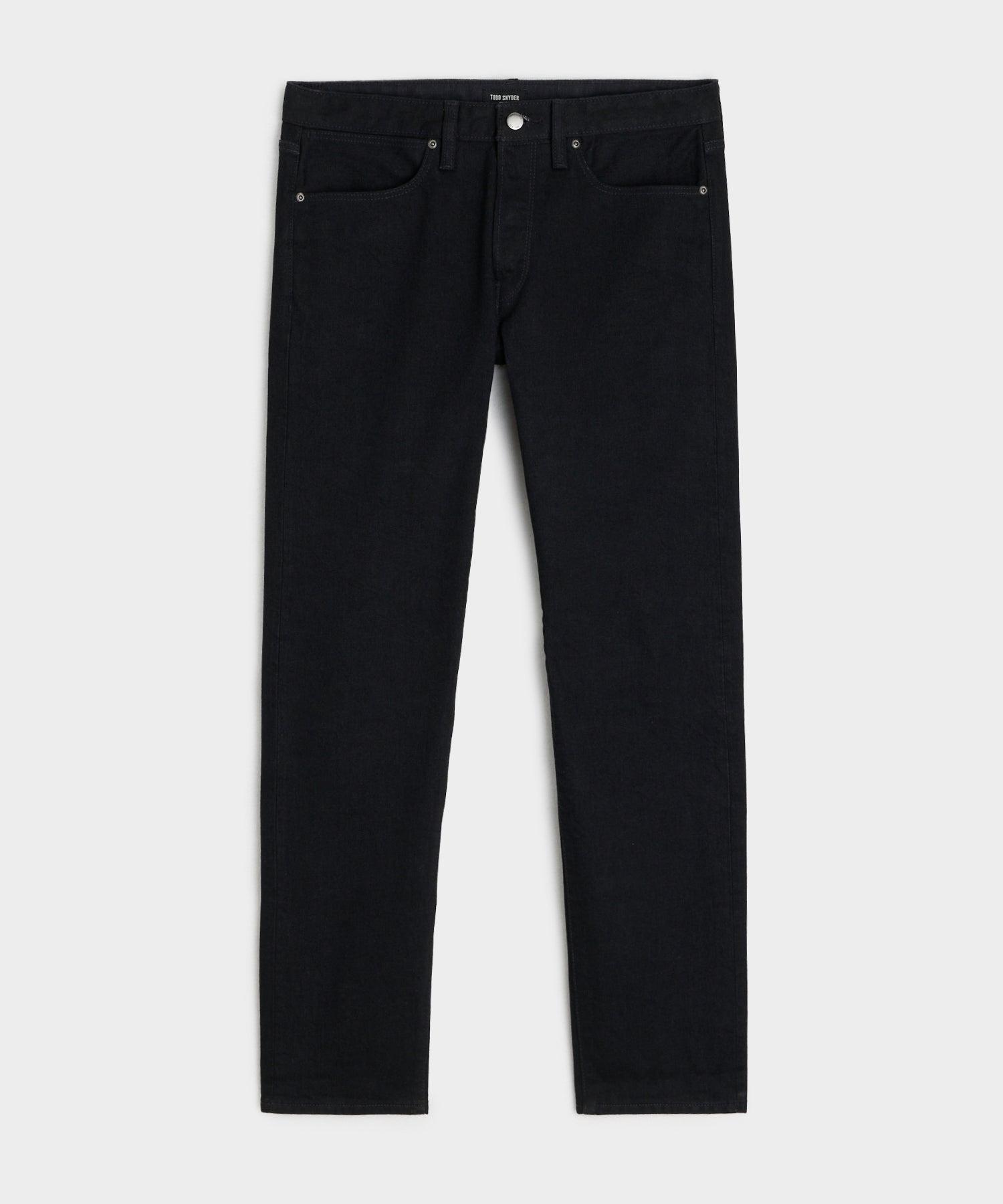 Slim Japanese Selvedge Stretch Jean in Black Wash Product Image