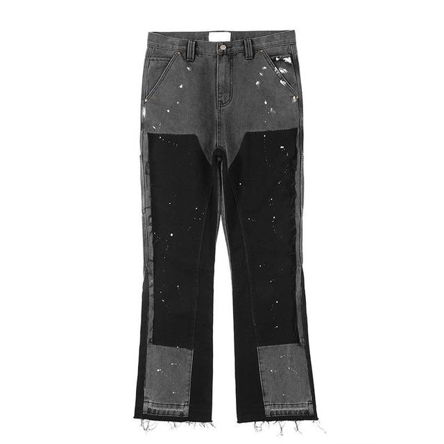 Vintage Casual Retro Patchwork Micro-Flared Jeans Product Image