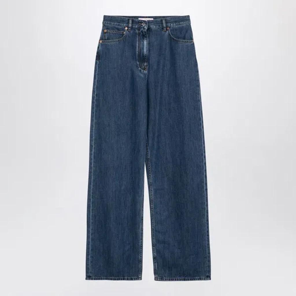 Blue Wide Denim Jeans Women product image