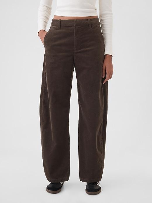 High Rise Corduroy Tapered Ankle Trousers Product Image