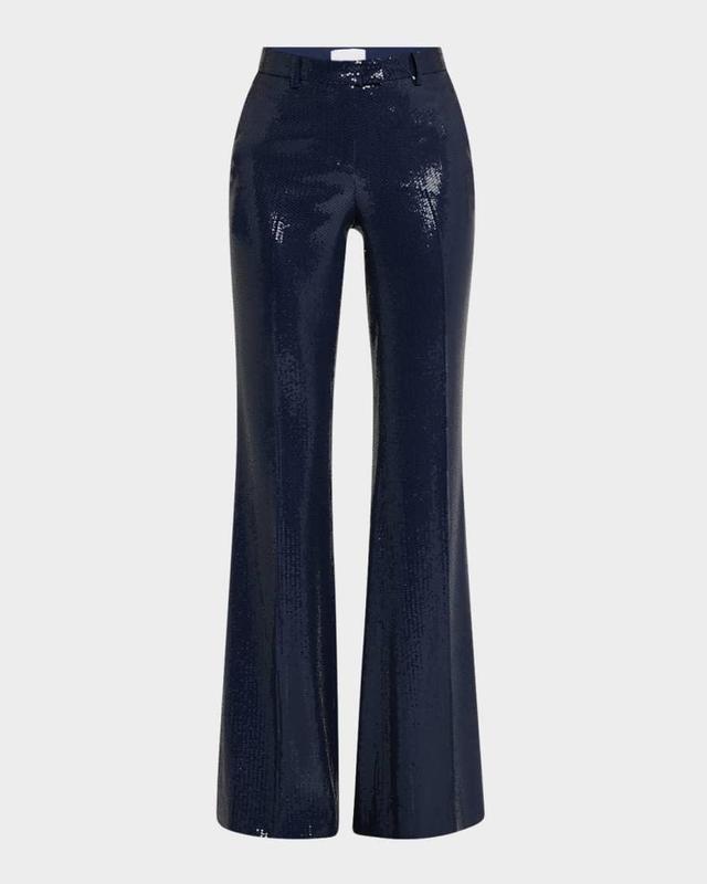 Haylee Sequined Flare Crepe Trousers Product Image