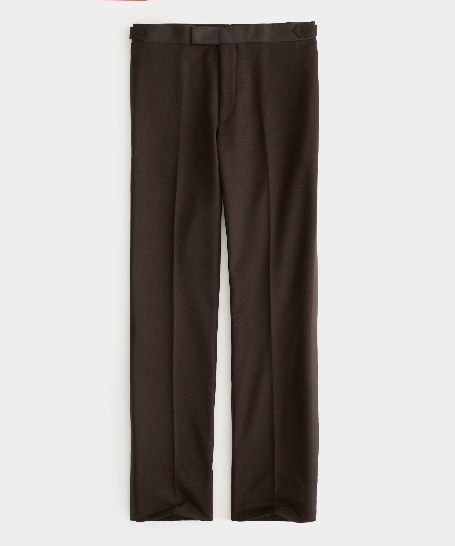 Italian Flannel Tuxedo Trouser in Chocolate Product Image