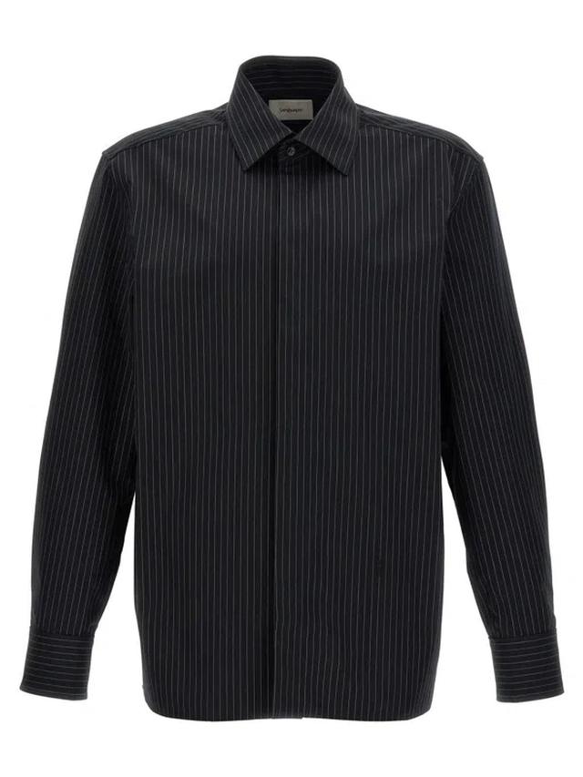 Cassandre Striped Shirt In Noir Craie Product Image