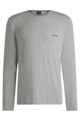 HUGO BOSS Stretch-modal Pajama T-shirt With Logo Detail In Grey Product Image