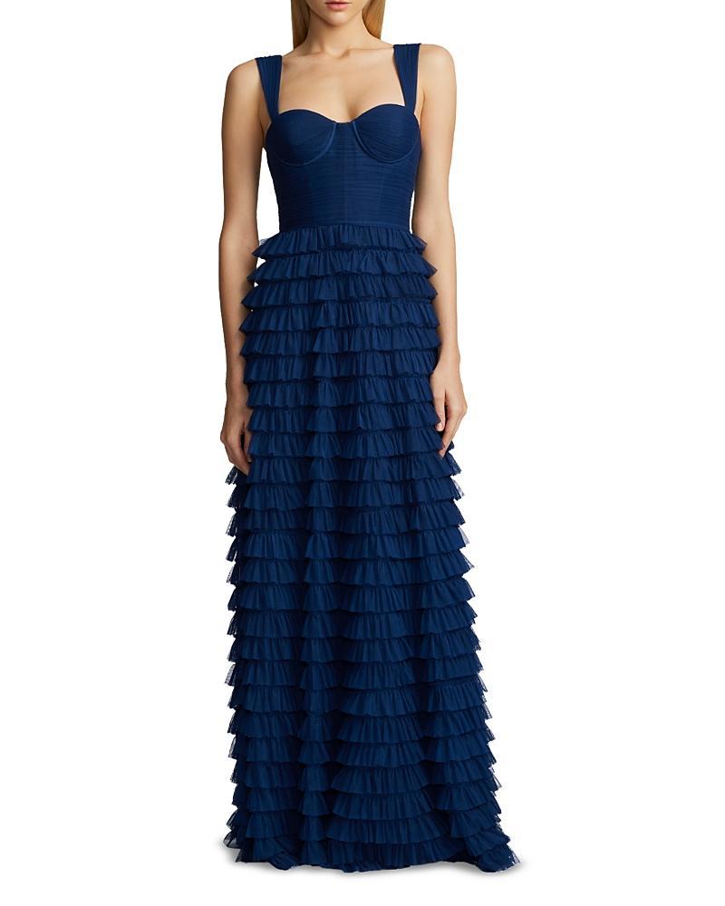 Womens Tiered Ruffled Gown Product Image