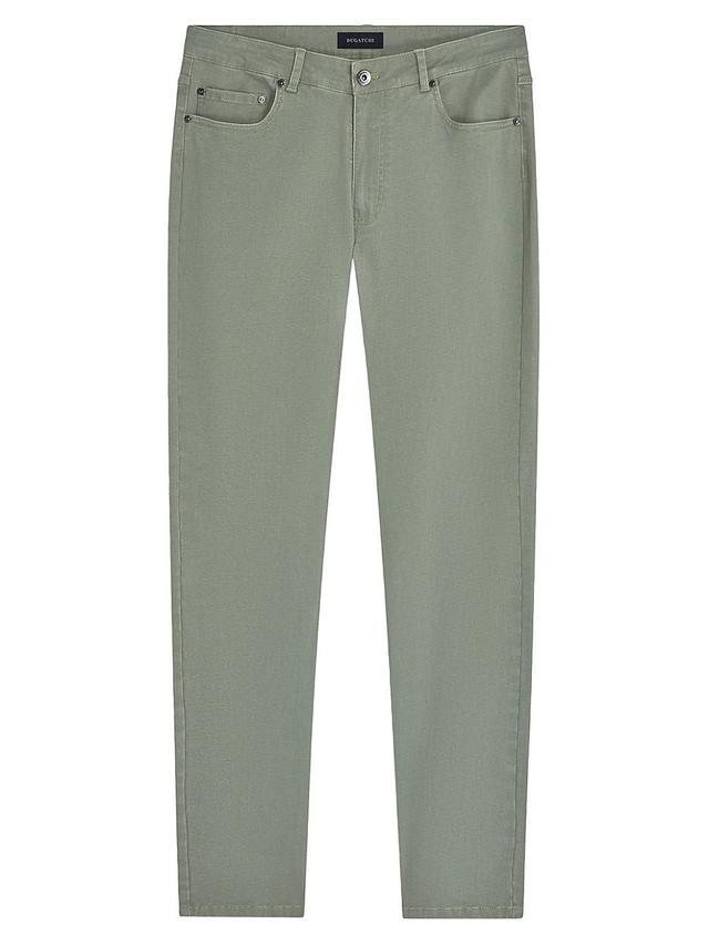 Mens Stretch Cotton-Blend Straight-Leg Pants Product Image