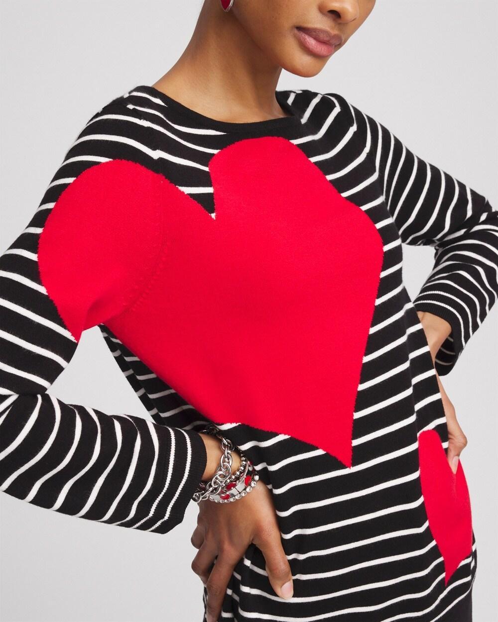 Valentine's Day Striped Pullover Sweater Product Image