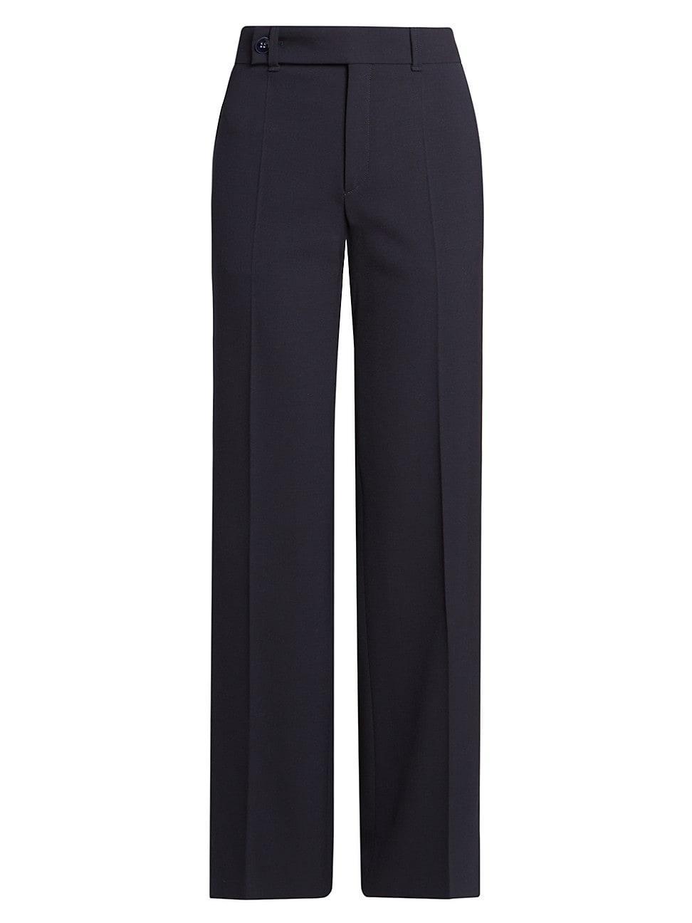 Wide-Leg Stretch Wool Trousers Product Image