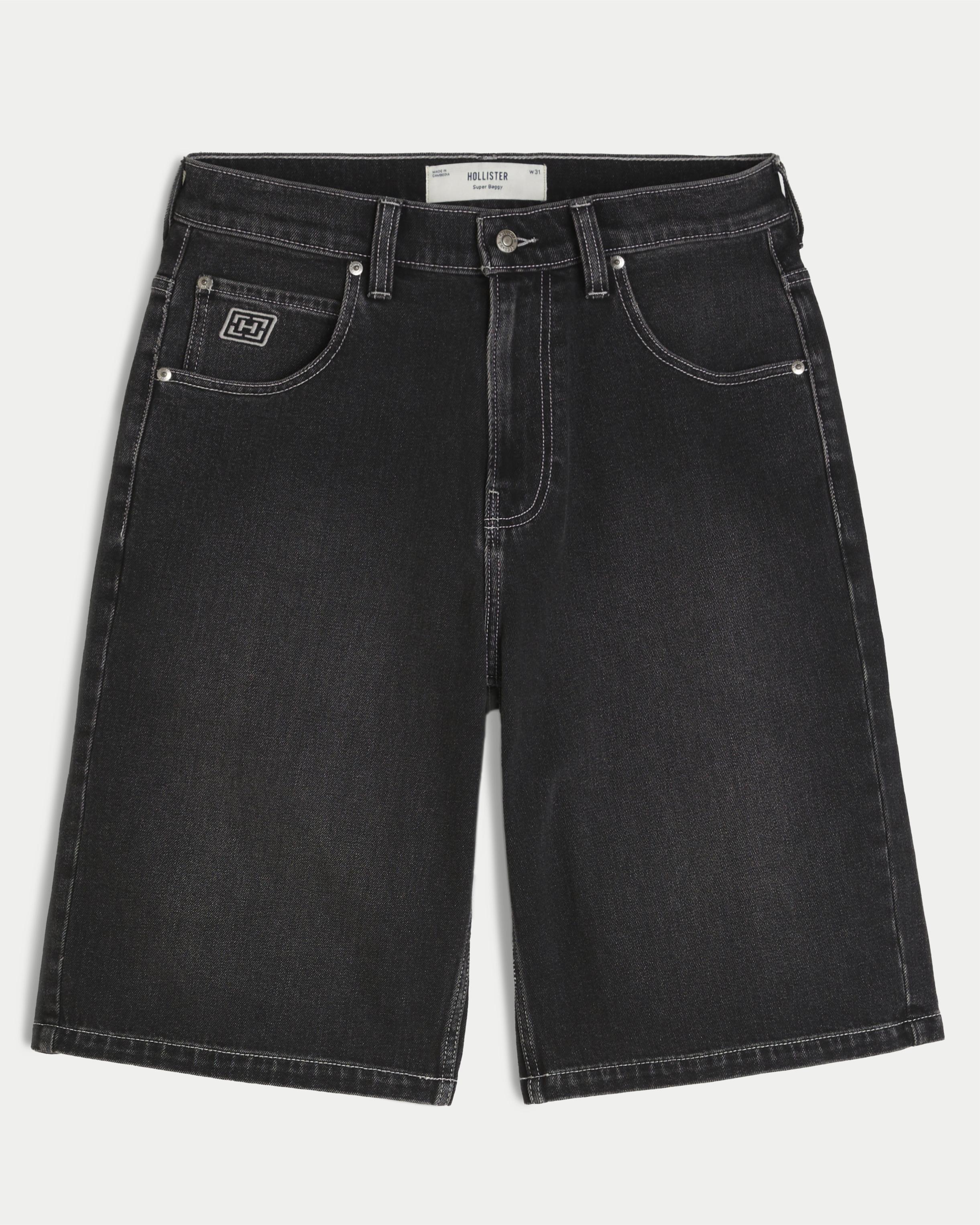 Medium Wash Super Baggy Denim Cargo Shorts Product Image