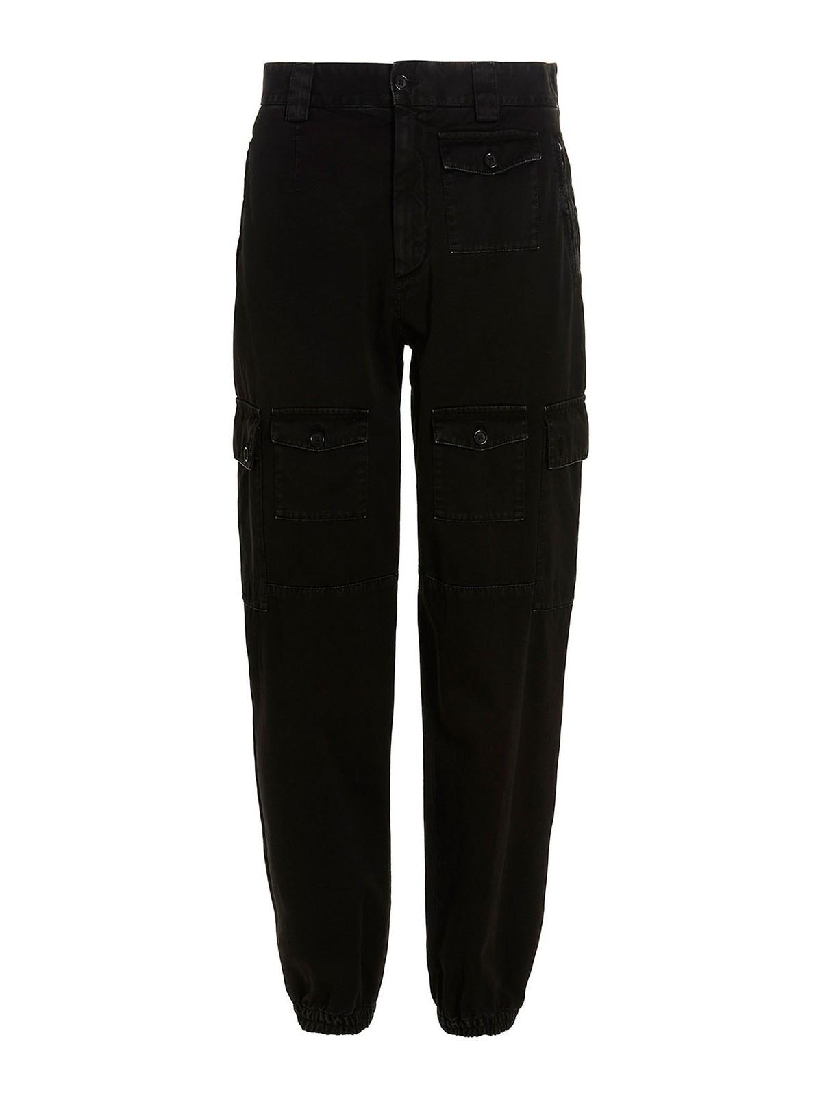 Cotton Cargo Pants In Black Product Image