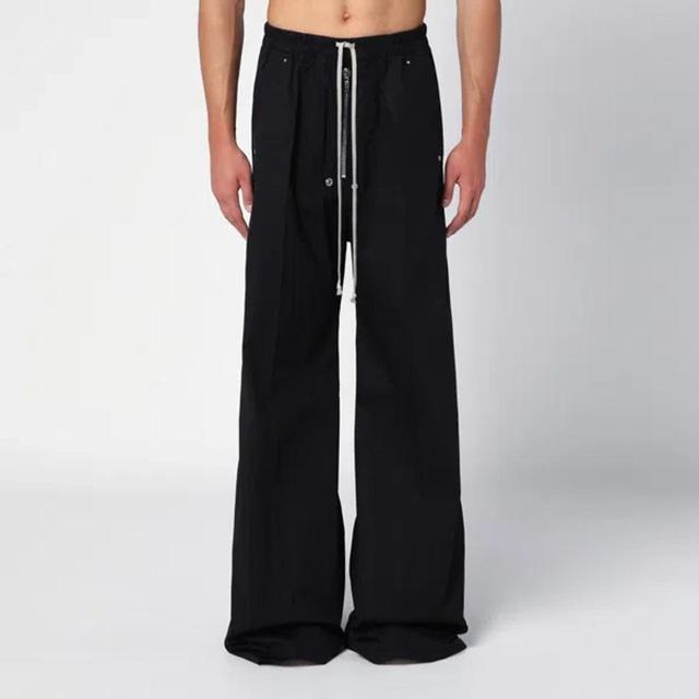 RICK OWENS Wide Bela Black Cotton Trousers Product Image