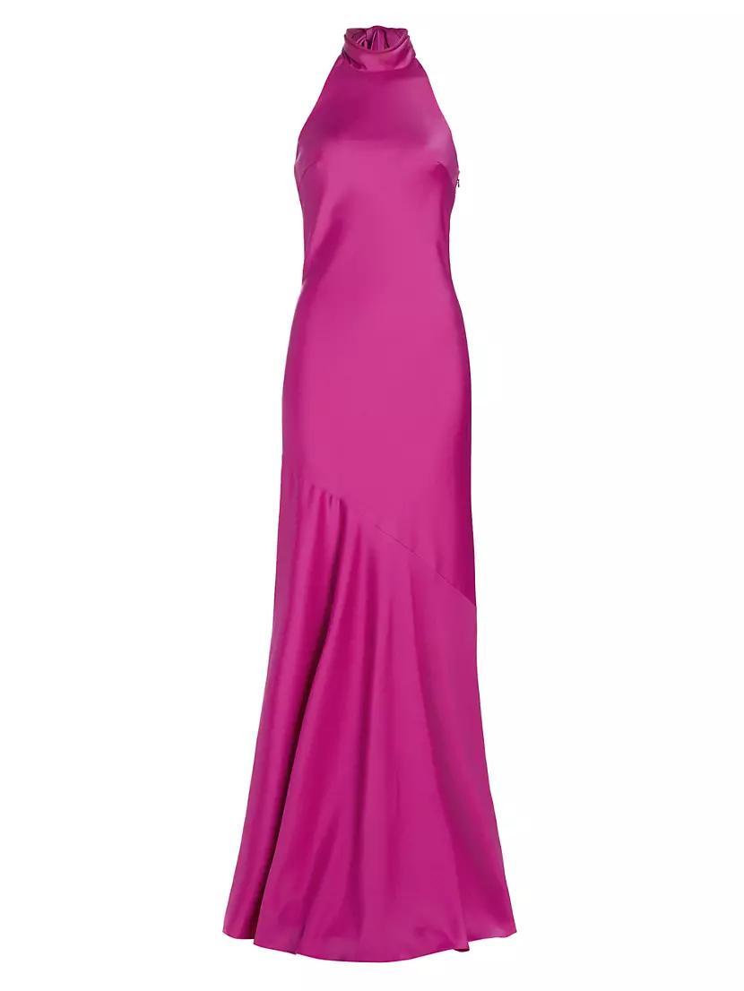 Caroline Satin Halter Gown Product Image