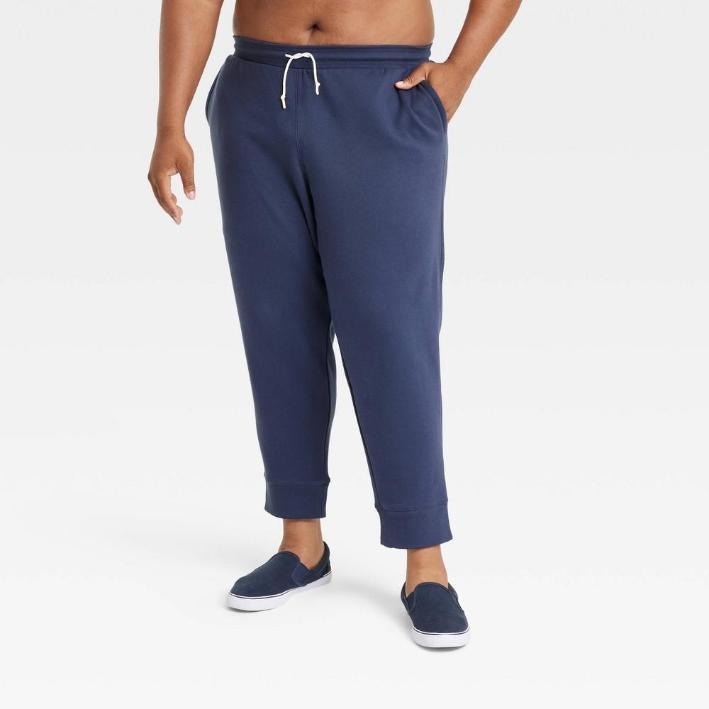 Mens Big Cotton Fleece Joggers - All in Motion Navy Blue 3XL Product Image