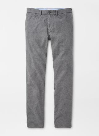 Peter Millar Mens Cotton Flannel Five-Pocket Pant | Color: British Grey | Size: 30 Product Image