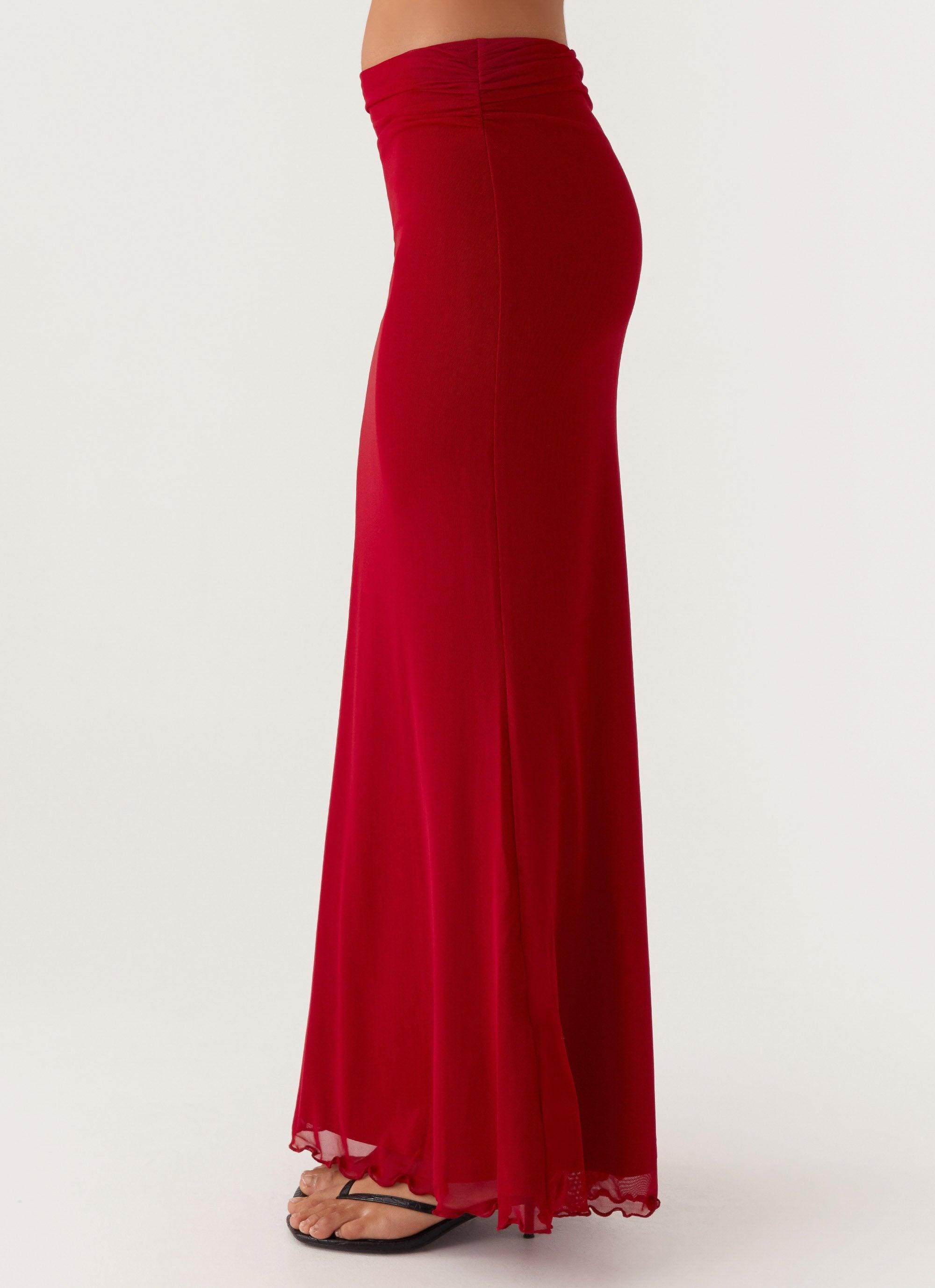 Rayne Maxi Skirt - Red Product Image