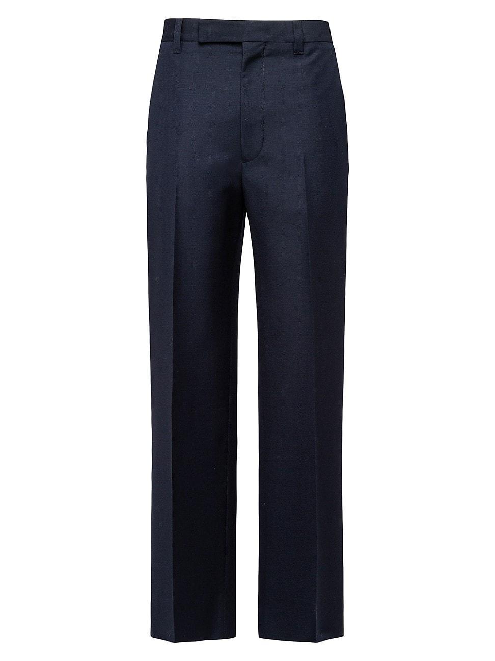 Prada Men's Wide-Leg Wool-Blend Pants  - BLEU - Size: 50R EU (40R US) Product Image