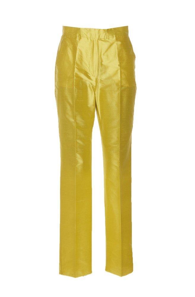 Studio High Waisted Straight Leg Trousers In Yellow Product Image