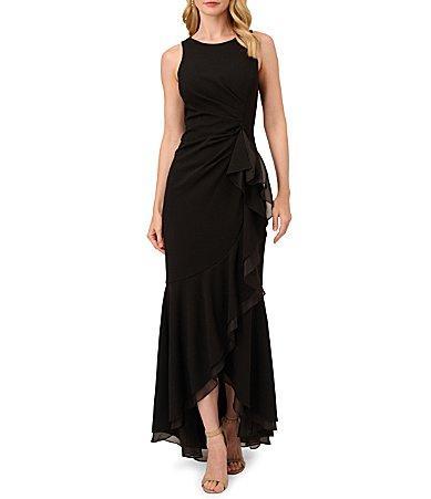 Adrianna Papell Womens Sleeveless Ruffled High-Low Gown Product Image