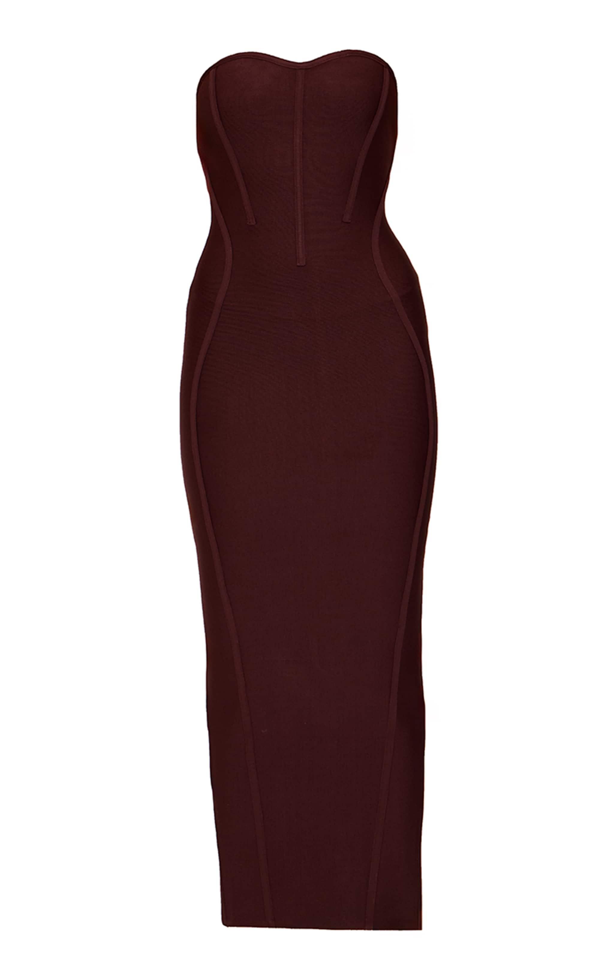 Chocolate Bandage Bandeau Bodycon Maxi Dress Product Image