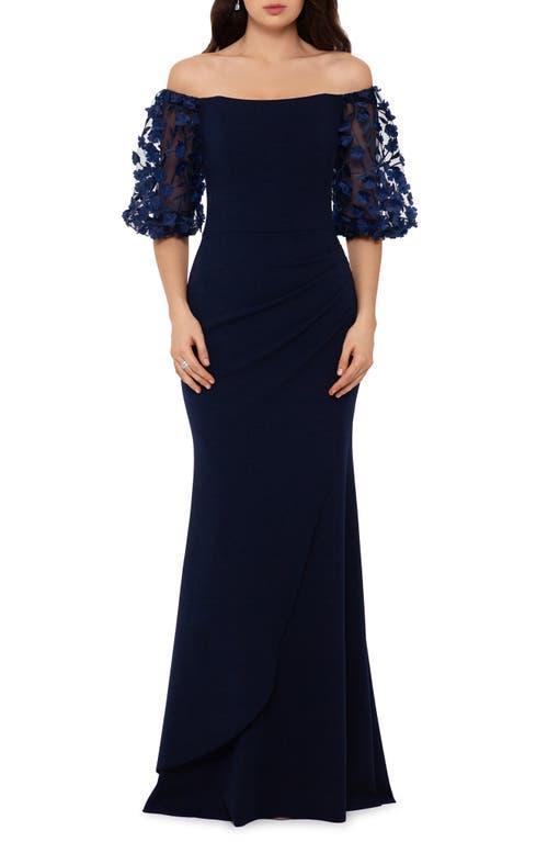 Xscape Off the Shoulder Trumpet Gown Product Image