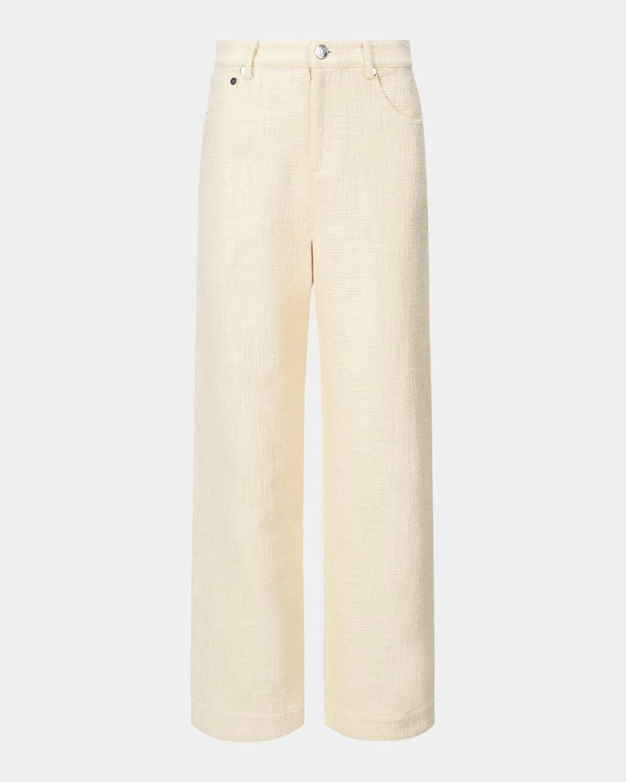 Grayson Wide-Leg Cotton Tweed Pants Product Image