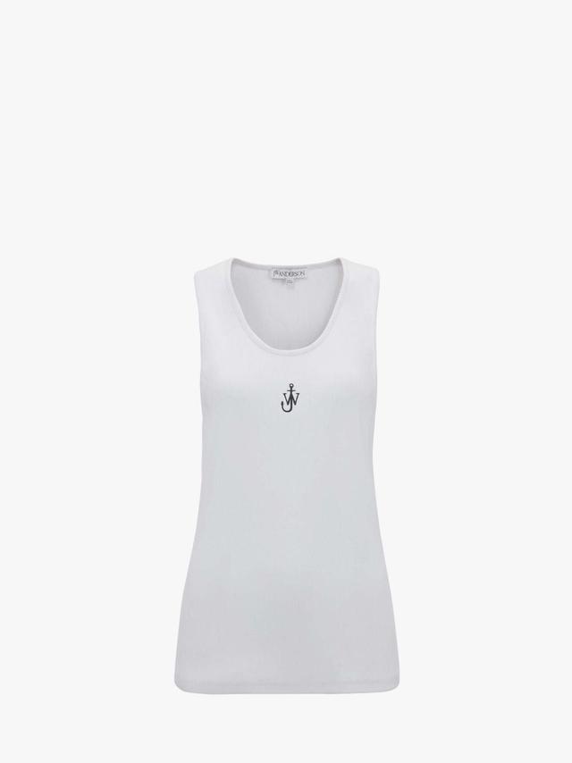 TANK TOP WITH ANCHOR LOGO EMBROIDERY in white | JW Anderson US  Product Image