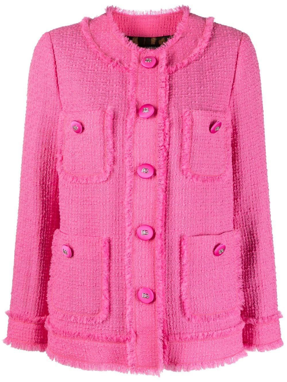 Wool-blend Tweed Jacket In Pink Product Image