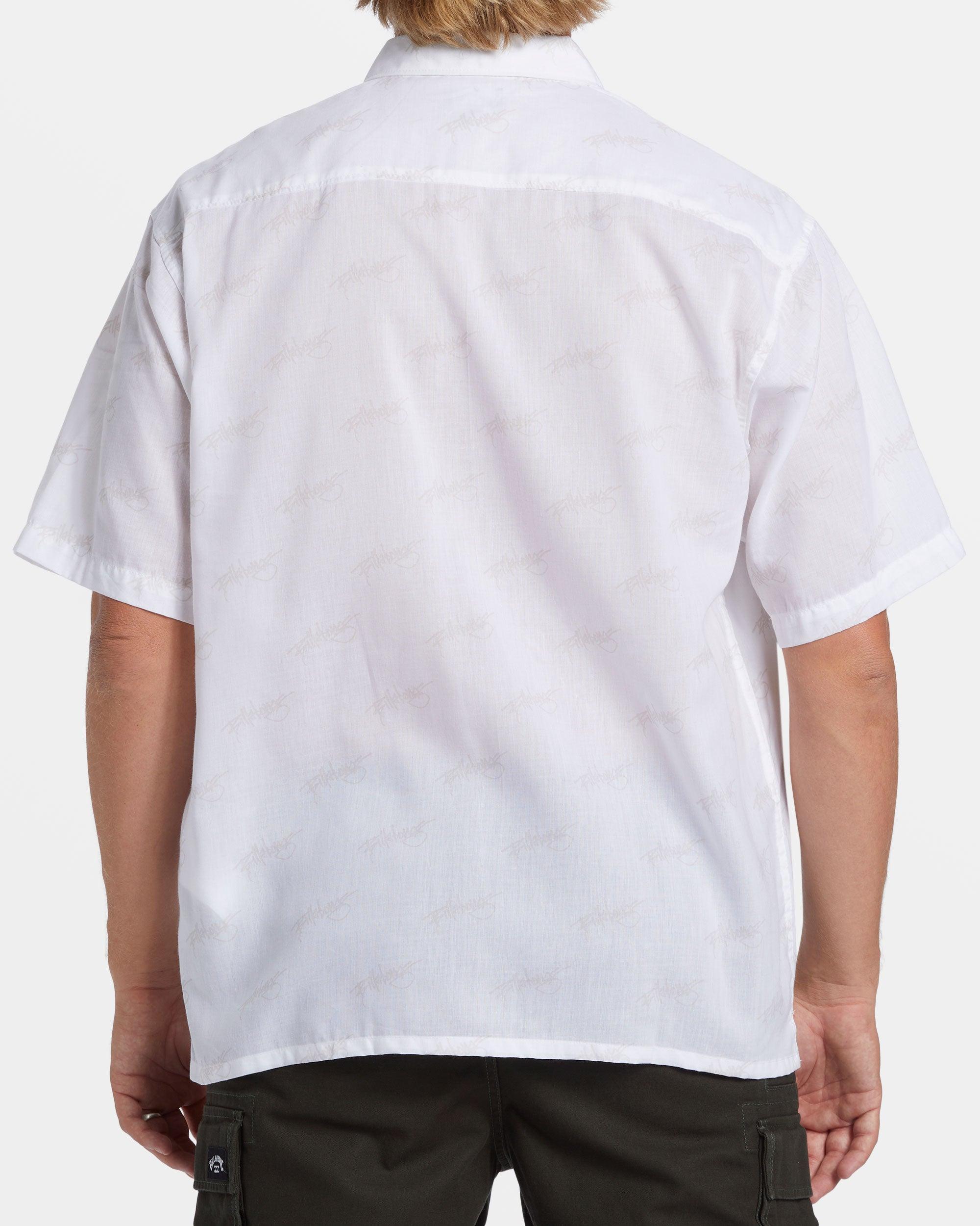 Script Short Sleeve Shirt - White Male Product Image