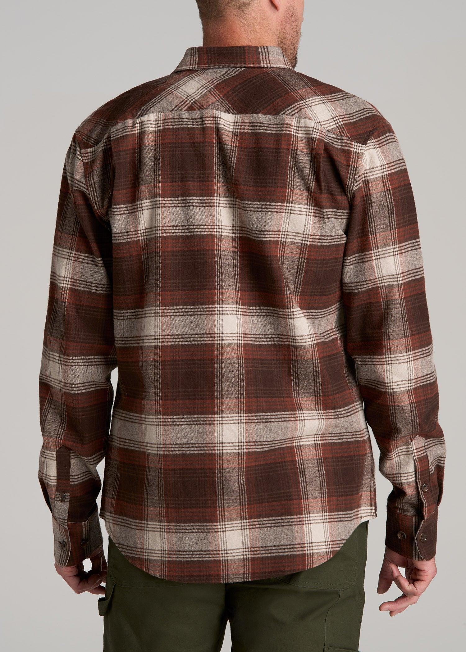 LJ&S Rugged Plaid Shirt Men's in Dark Brown and Beige Plaid Product Image