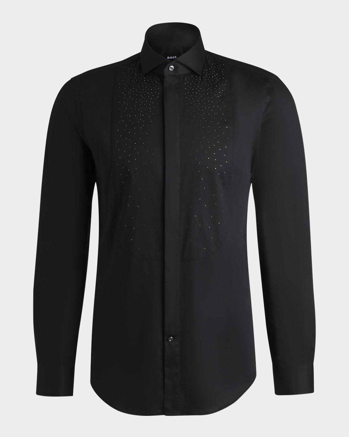 Mens Hank Black Heritage Crystal Tuxedo Shirt Product Image