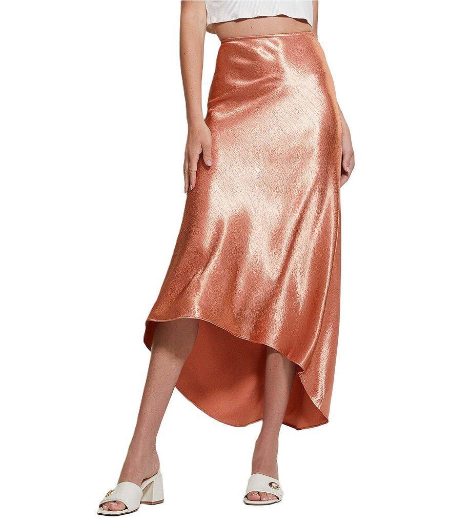 Guess Lilya High Rise Satin Midi Skirt product image