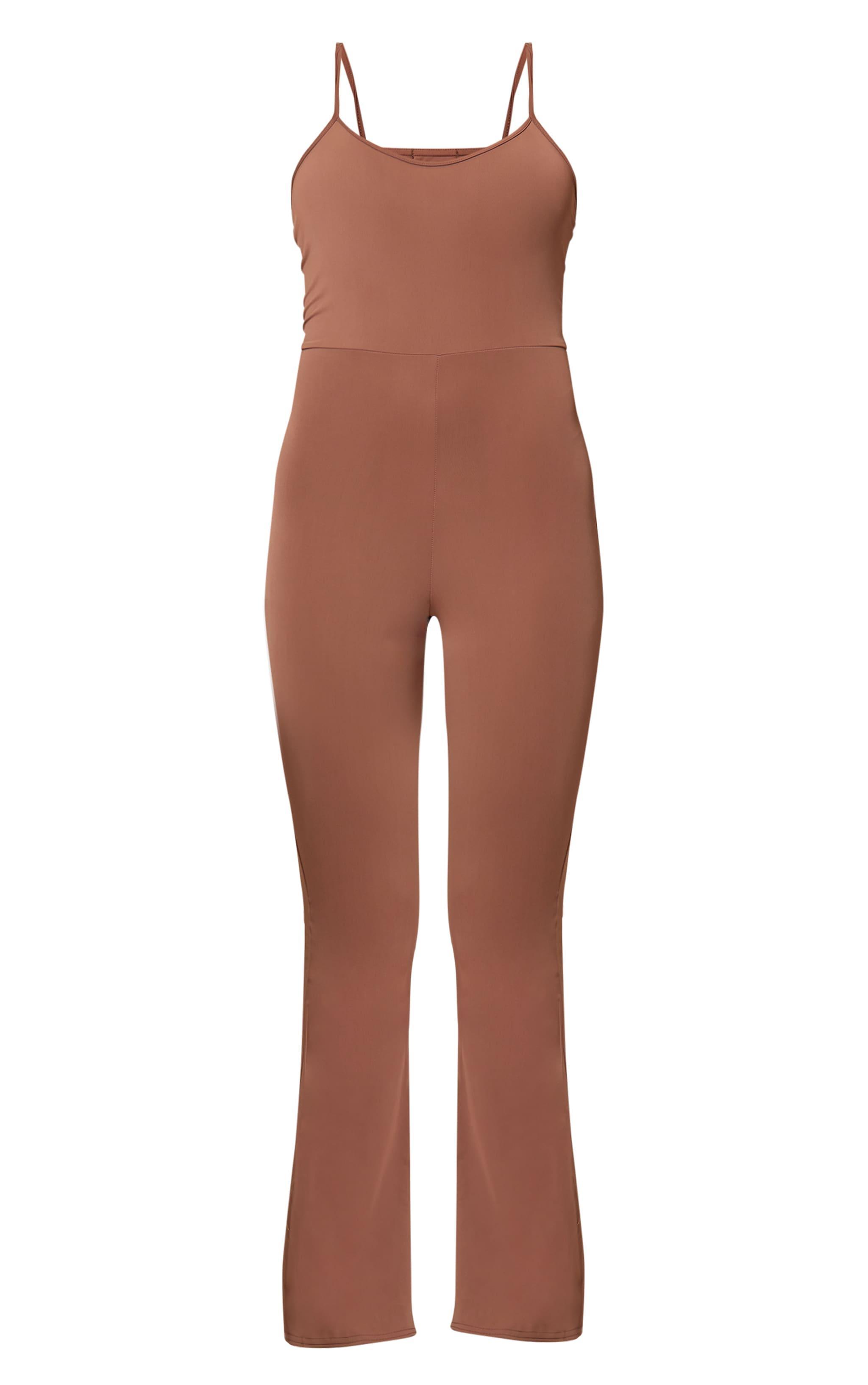 Chocolate Sculpt Strappy Wide Leg Jumpsuit Product Image