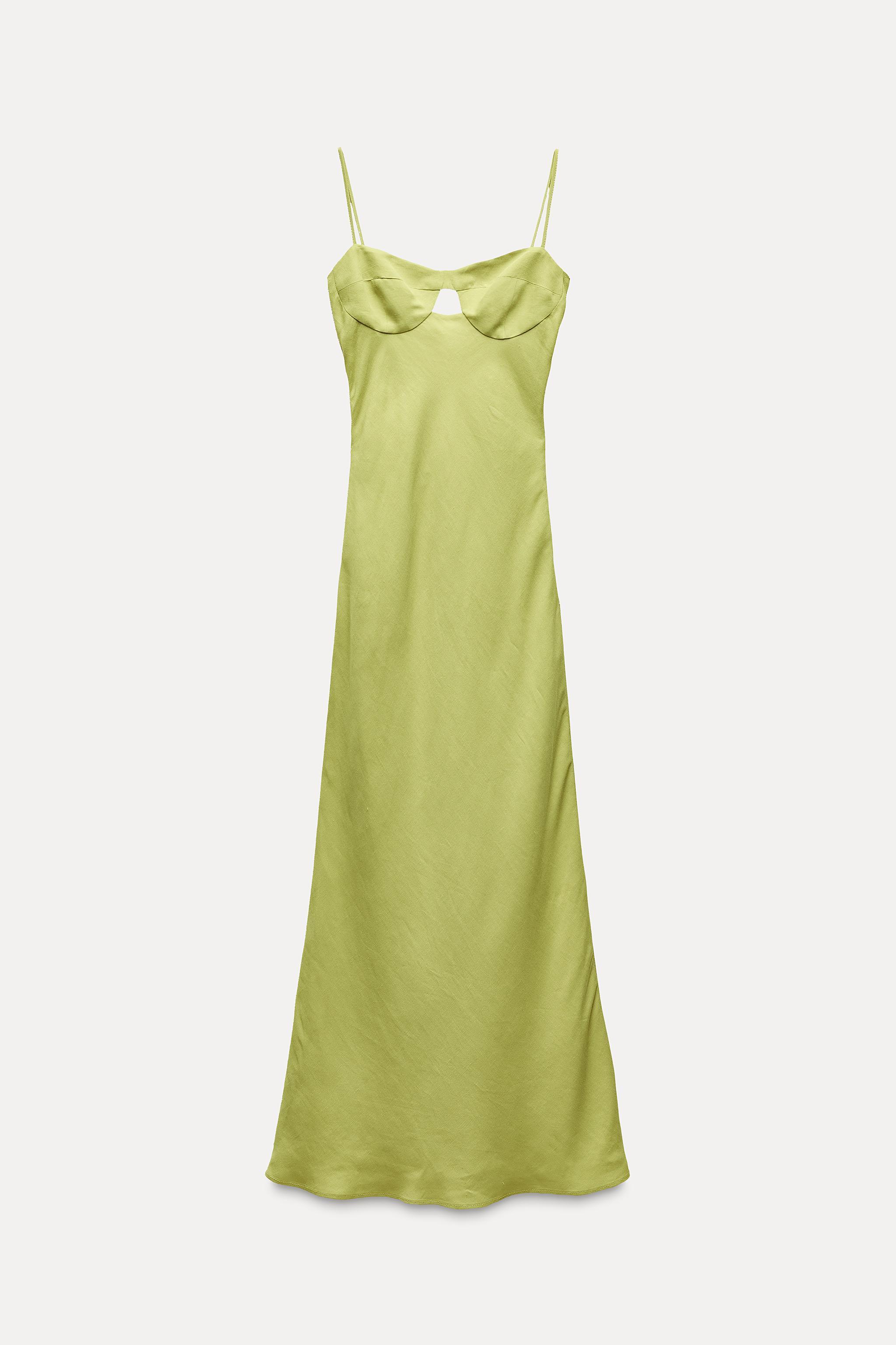 LINEN BLEND MIDI DRESS Product Image