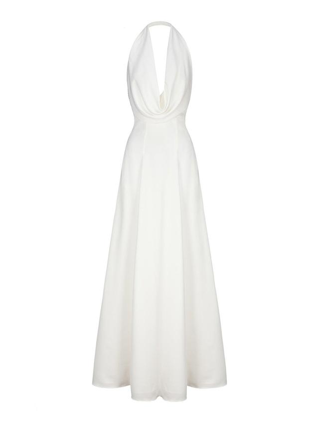 Aniya Satin Dress (White) Product Image