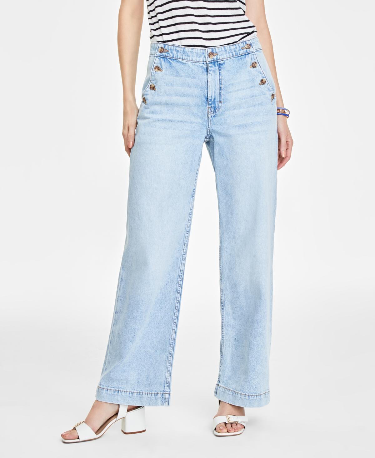 On 34th Womens Sailor High-Rise Wide-Leg Jeans, Created for Macys Product Image