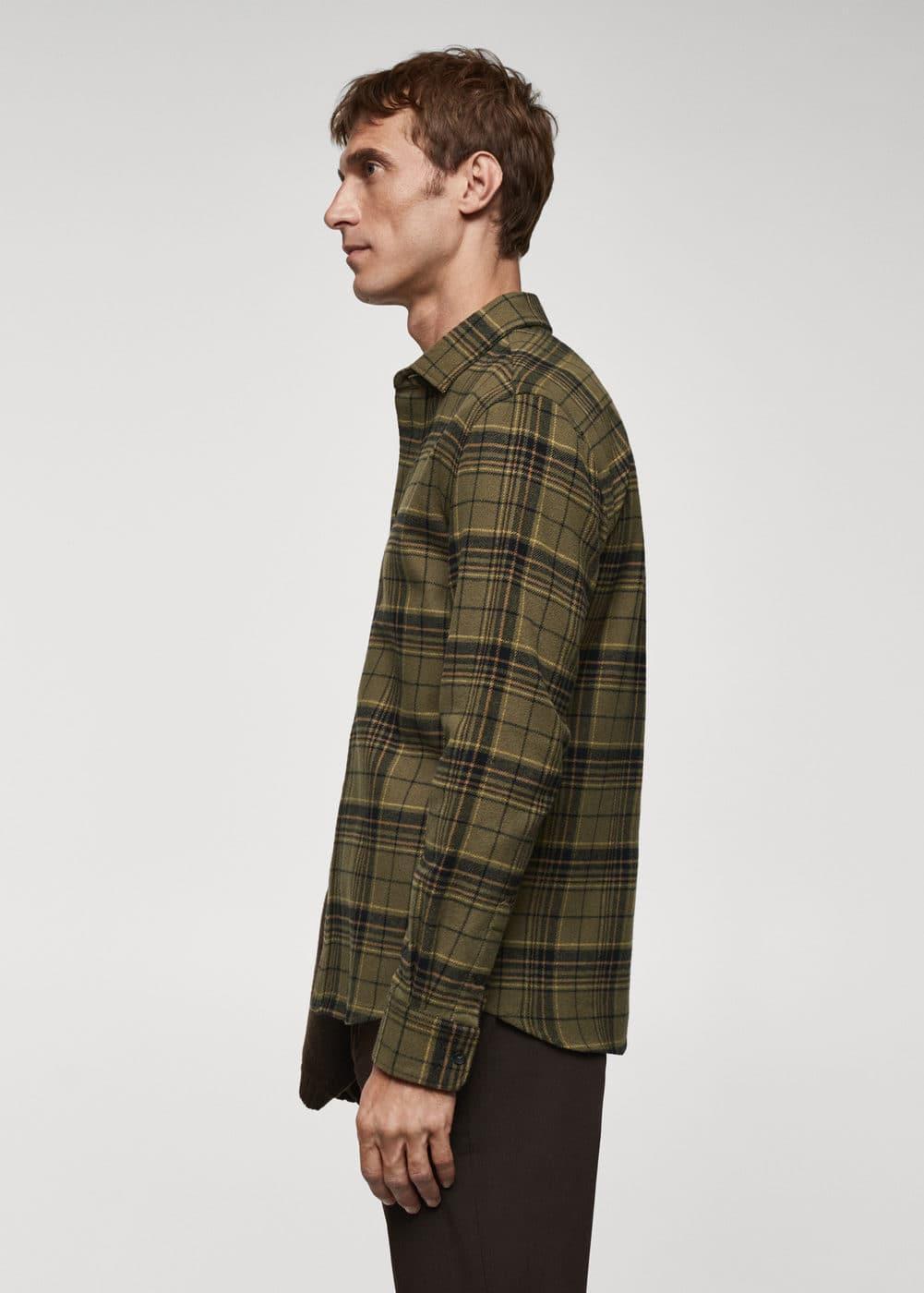 MANGO MAN - Regular fit checked flannel shirt khakiMen Product Image