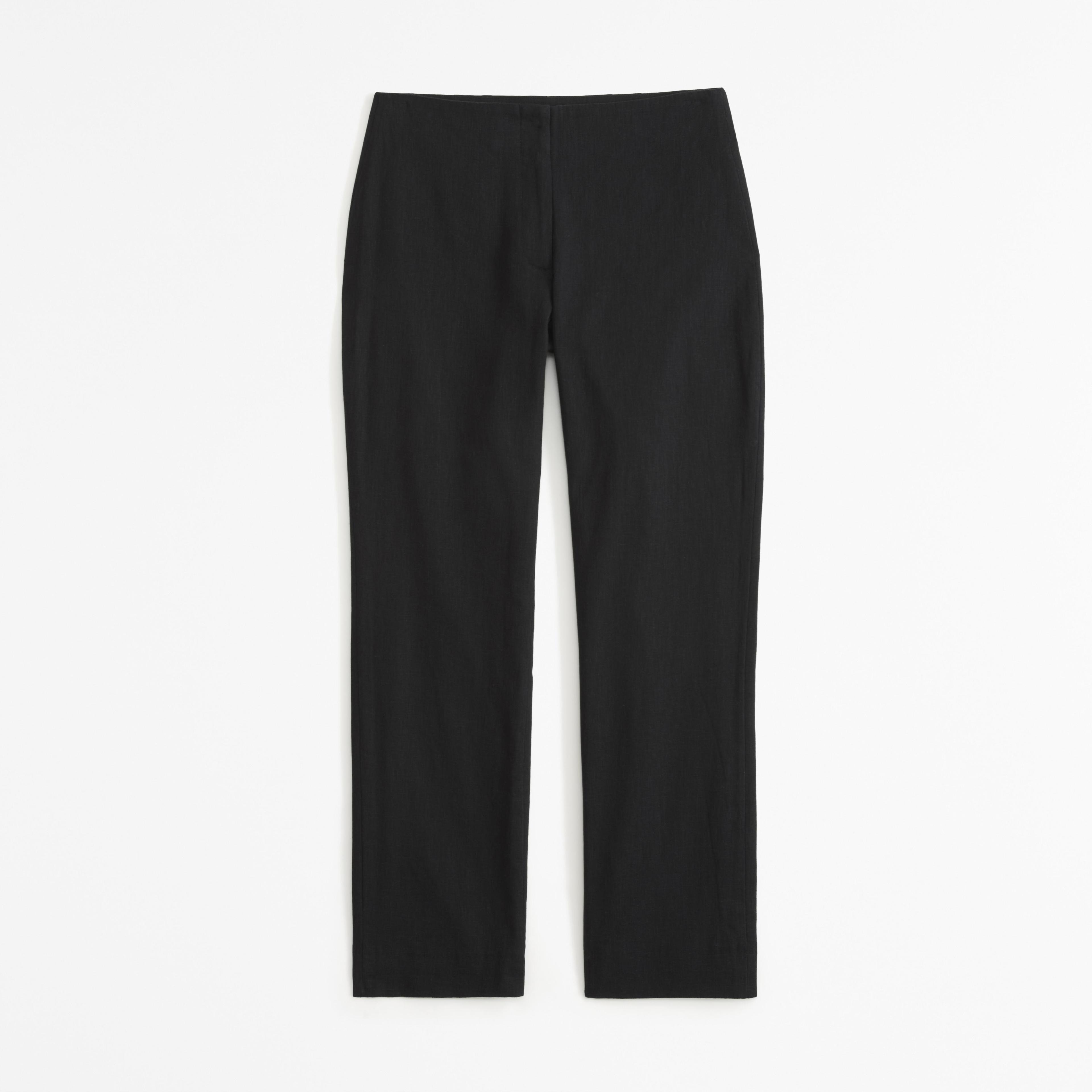 Mid Rise Linen-Blend Tailored Straight Pant Product Image