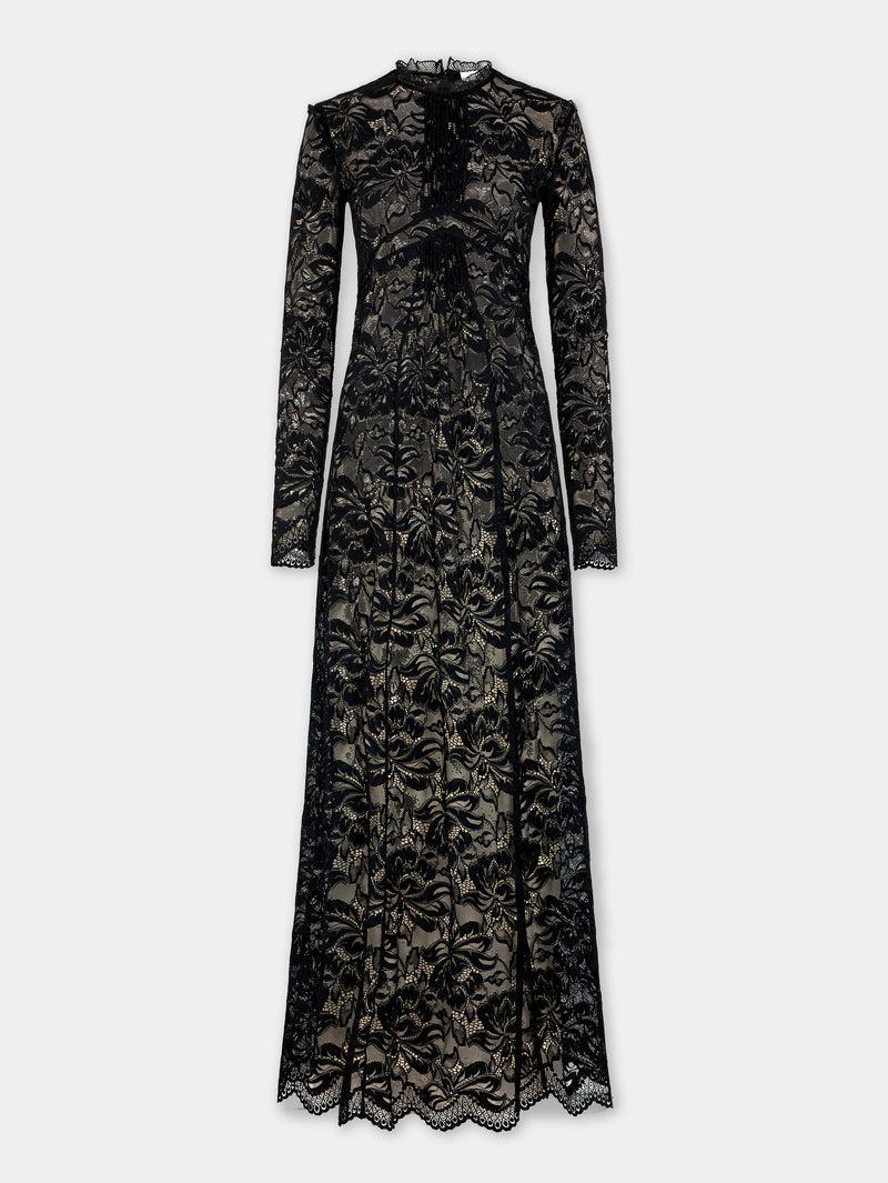 BLACK LONG DRESS IN LACE Product Image