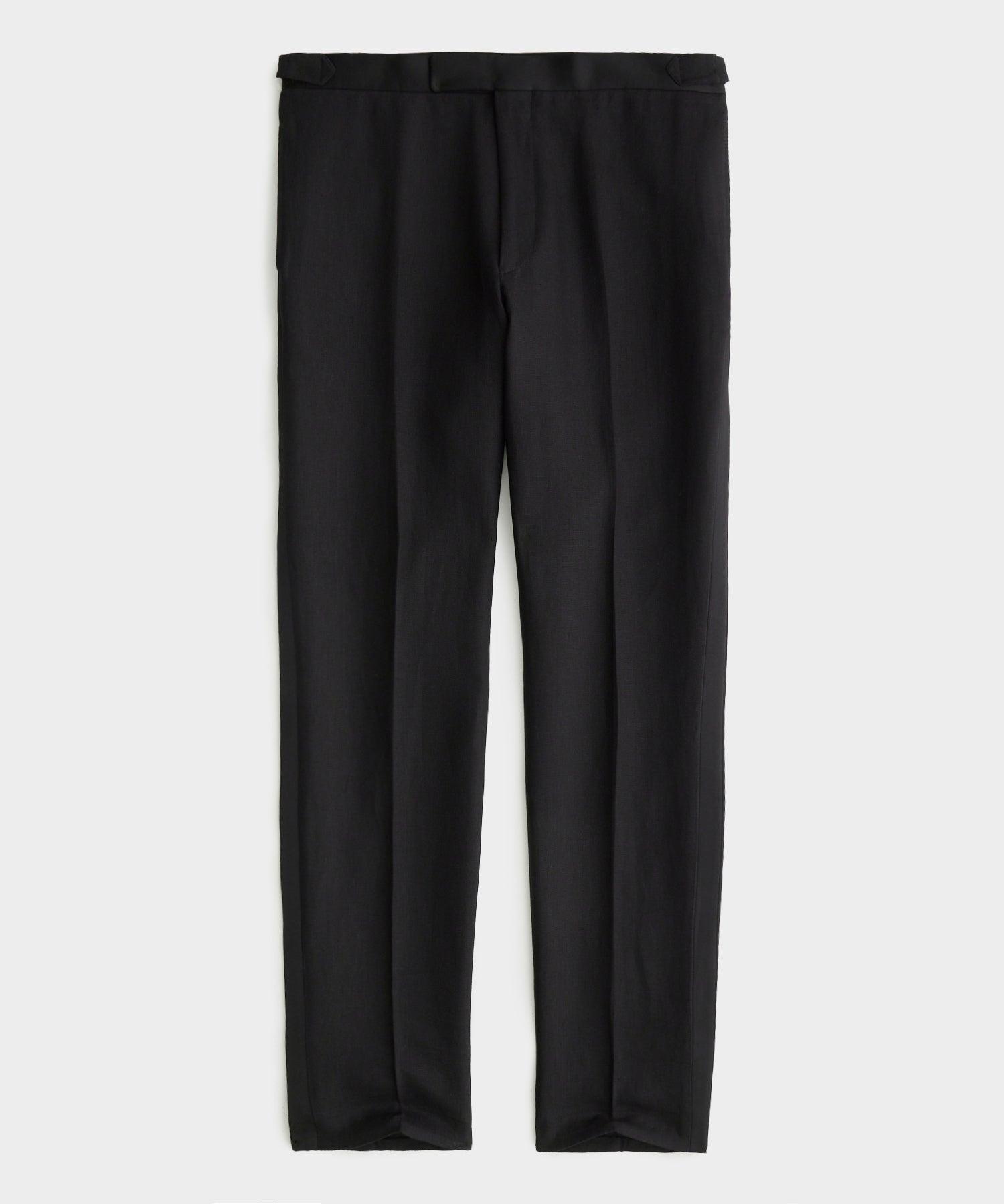 Italian Linen Tuxedo Trouser in Black Product Image