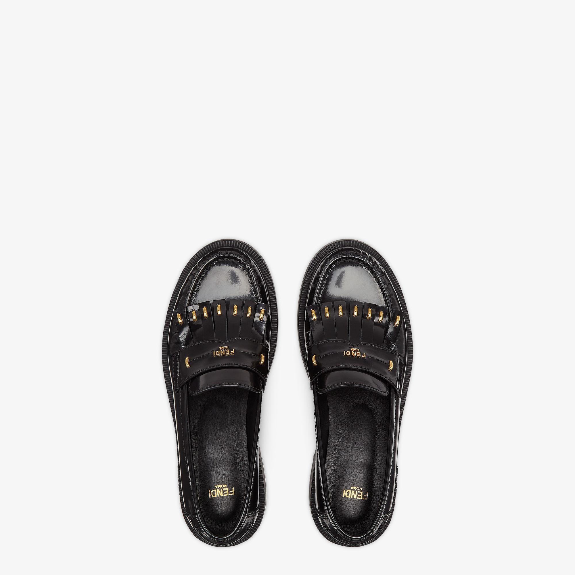 Fendi FiloBlack leather loafers Product Image