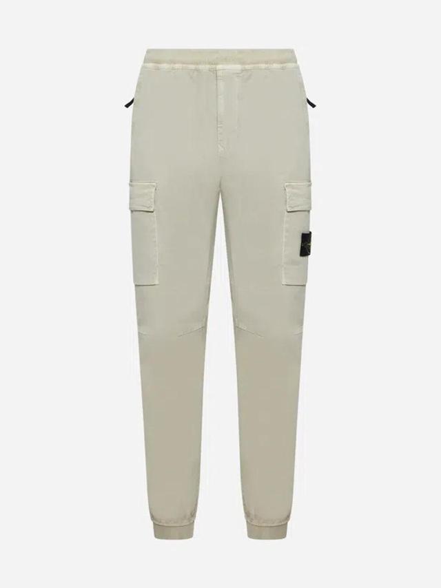 STONE ISLAND Stretch Cotton Tapered Trousers In Off,white Product Image