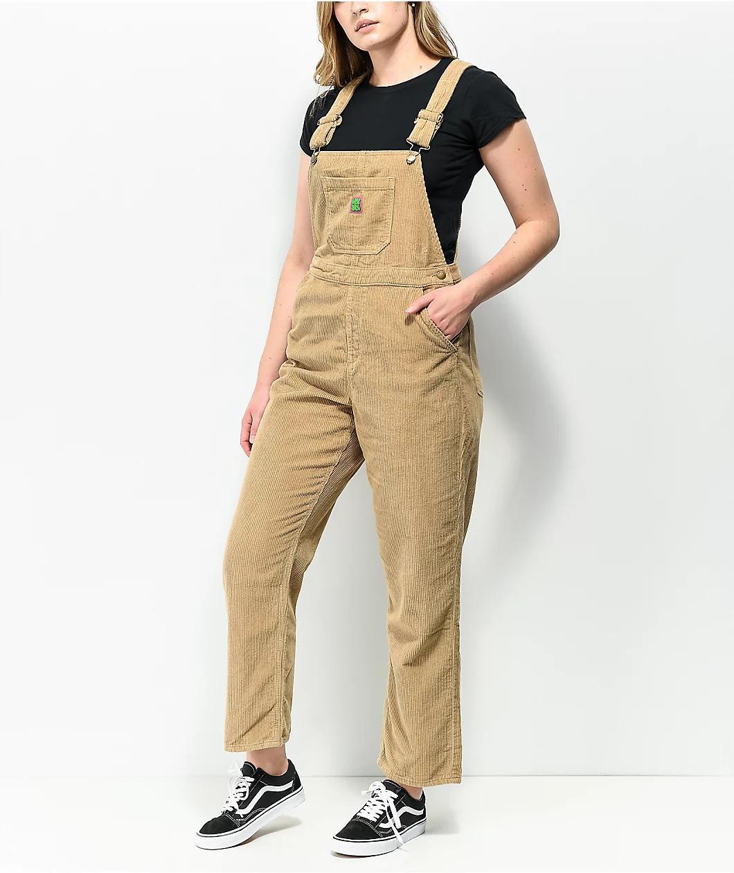 Empyre Suzie Khaki Corduroy Overalls Product Image