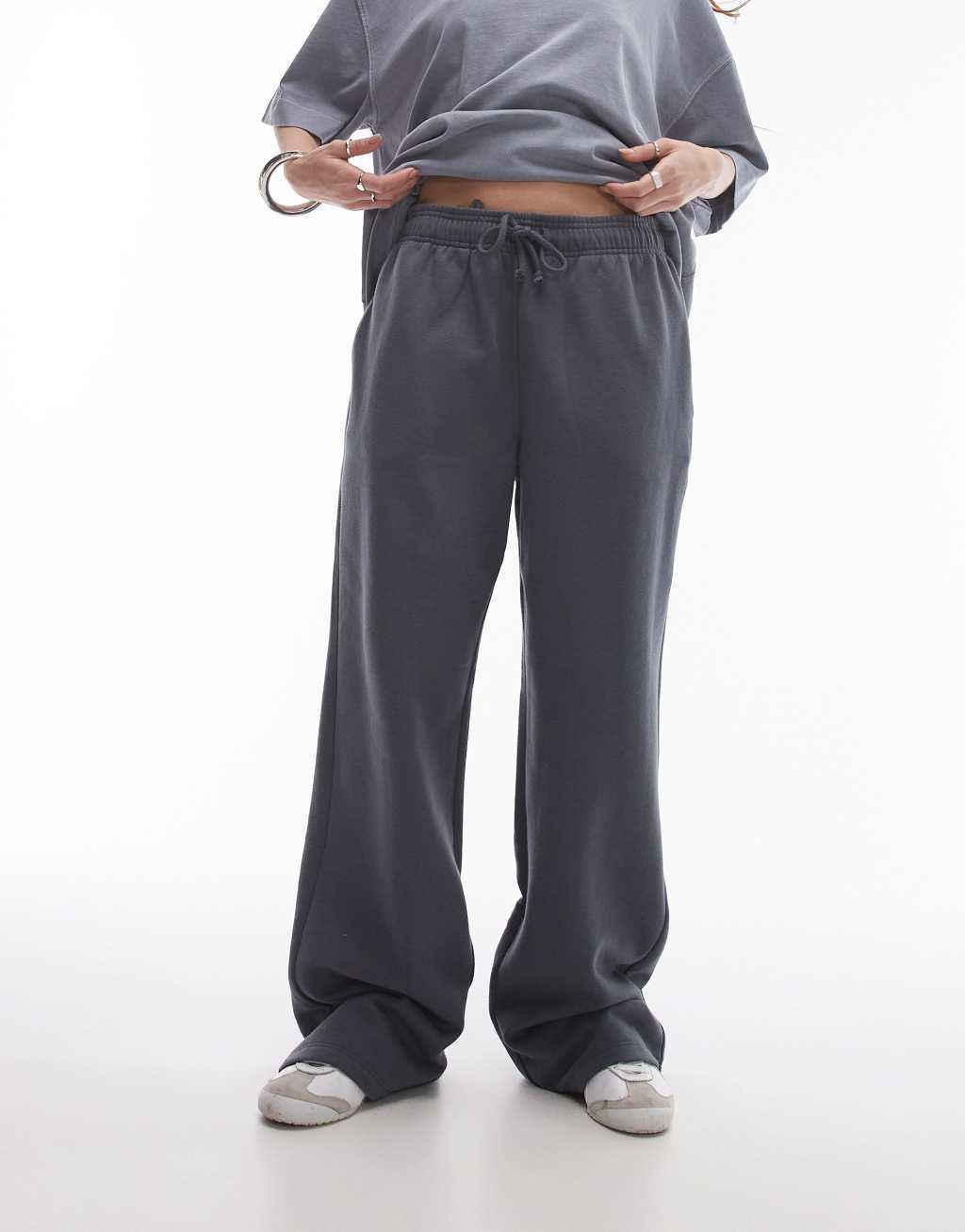 Topshop straight leg sweatpants in slate - part of a set Product Image