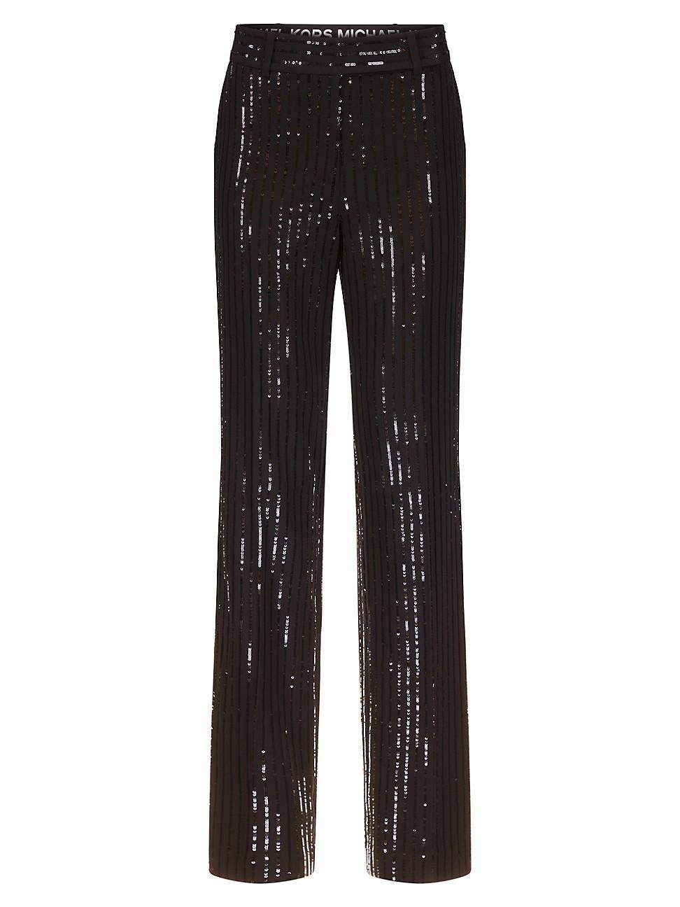 Womens Sequin Straight-Leg Pants Product Image