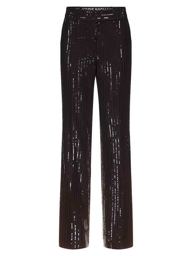 Womens Sequin Straight-Leg Pants Product Image