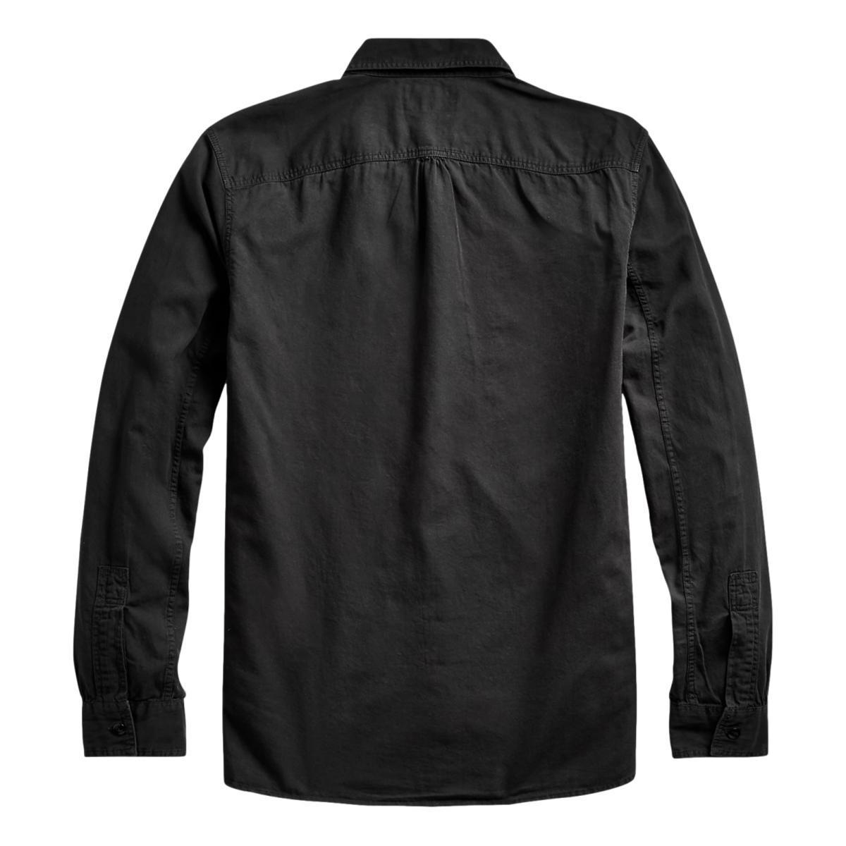 Garment-Dyed Twill Workshirt Black Product Image