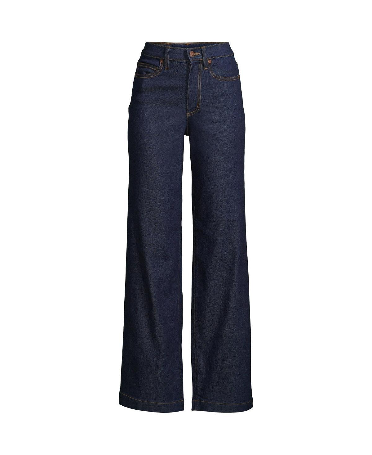 Womens Lands End High-Rise Wide Leg Jeans Product Image