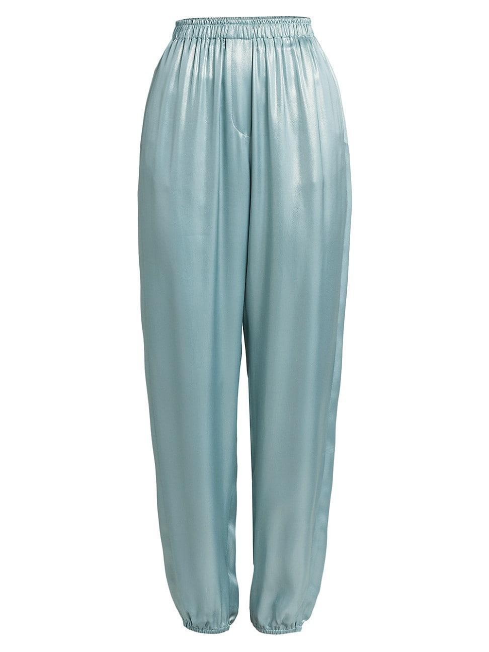 Womens Laminated Satin Joggers Product Image